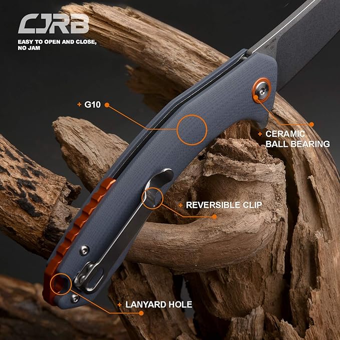 CJRB Folding Knife Gobi(J1906) Stonewash D2 Steel Balde G10 Tactical Handle Pocket Folding Knife EDC