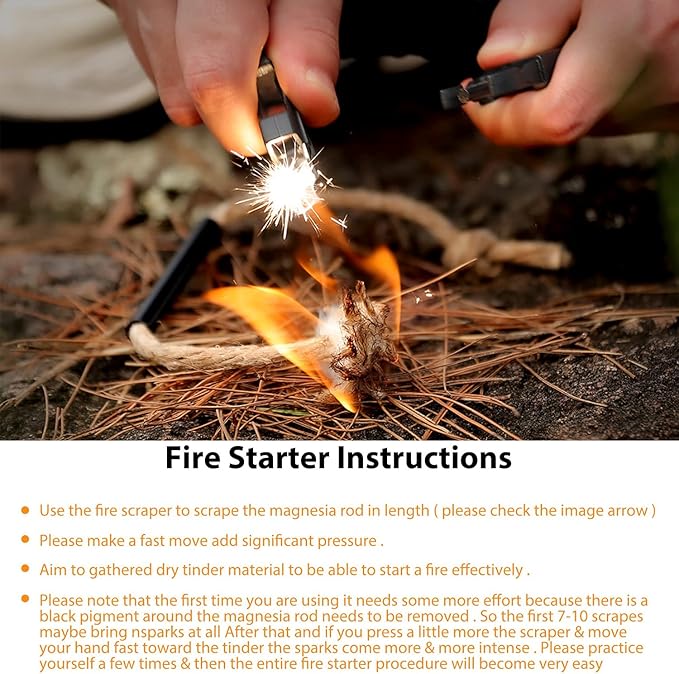 Bracelets,Survival Bracelets for Men Paracord Tactical 5-in-1 Camping Gear Kits,with 12-ft Detachable Parachute Rope,Fire Starter,Embedded Compass,Whistle&Emergency Multitools