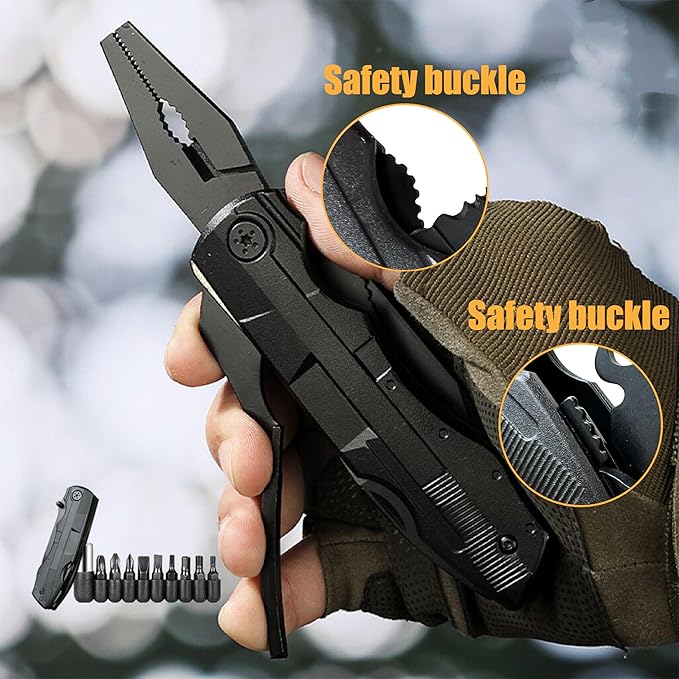 Folding multitool knife-Multipurpose outdoor pocket pliers multitool-Fishing multitool-Tactical,Outdoor,Camping,Hunting Multitool knife-Gift for Father, Grandfather,Husband, Boyfriend,Uncle