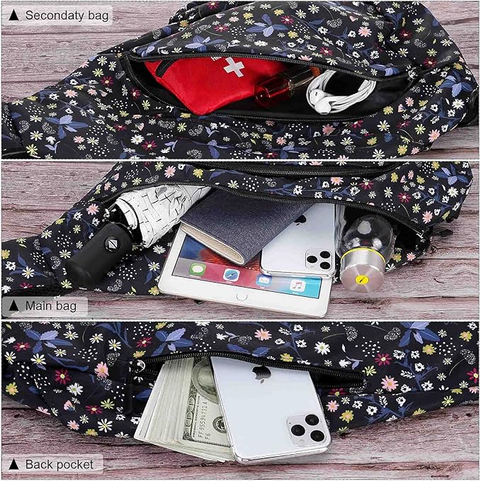 HUA ANGEL Crossbody Sling Bag for Men & Women Lightweight Waterproof Chest Shoulder Bag for Travel Hiking & Everyday Use