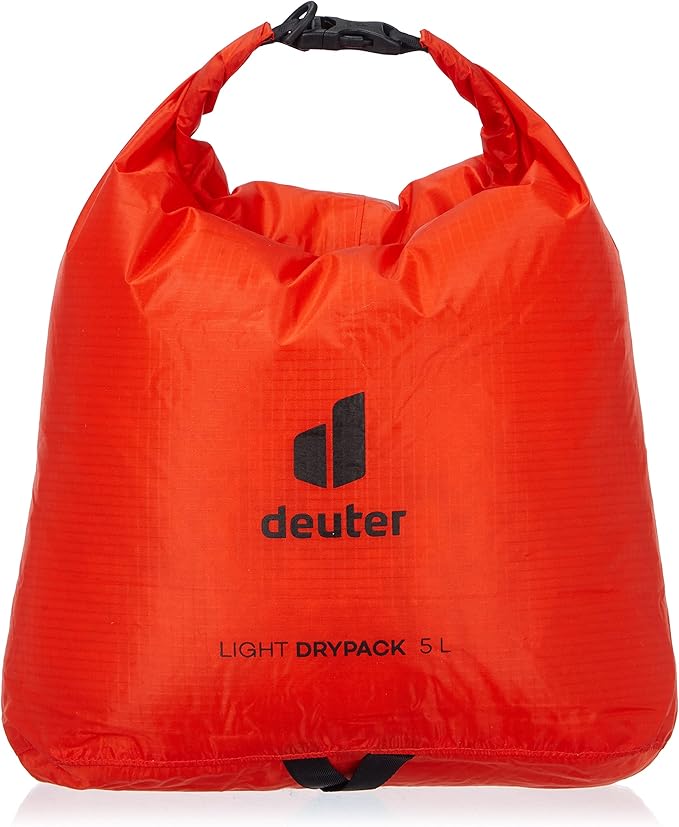 Deuter Light Drypack, Water-Resistant Ripstop Roll-Top Dry Pack Sack Keeps Gear Dry for Hiking, Trekking, Camping & Kayaking