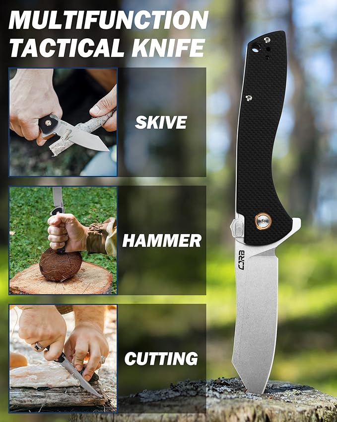 CJRB Cleaver folding Knives Pocket Knife D2 Steel Blade G10 Handle Kicker J1915