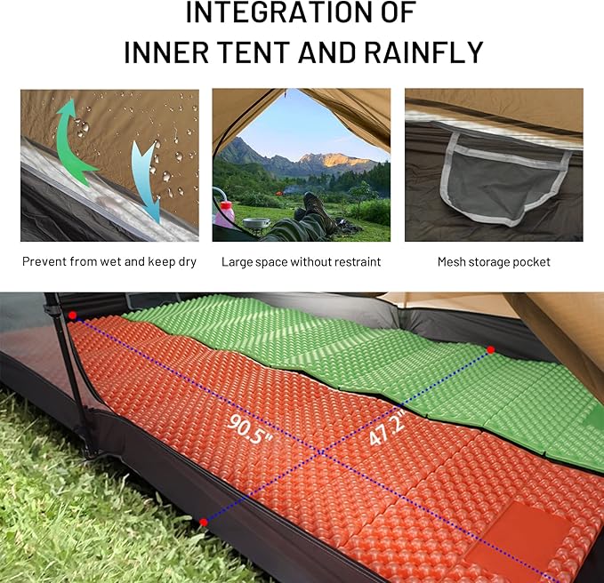 LANSHAN Ultralight Tent 3-Season Backpacking Tent for 1-Person or 2-Person Camping, Trekking, Kayaking, Climbing, Hiking