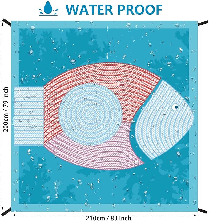 AISPARKY Beach Blanket Waterproof Sandproof Extra Large Beach Mat Quick Drying Outdoor Picnic Durable Portable Blanket for Travel Camping Hiking Beach Festival Picnic