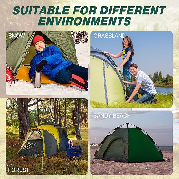 Hicarer 20 Pcs 8'' Screw in Tent Stakes Heavy Duty Ground Anchors Screw in Tent Pegs Ground Stakes Tent Spikes Metal Tent Spikes with Hex Head Driver for Camping Garden Canopies (Dark Green)
