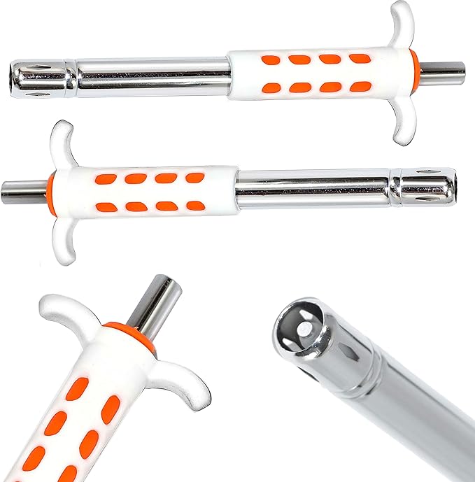 Easy Grip Stainless Steel Regular Gas Lighters for Gas Stoves, Restaurants & Kitchen Use (Orange)-2 Pack