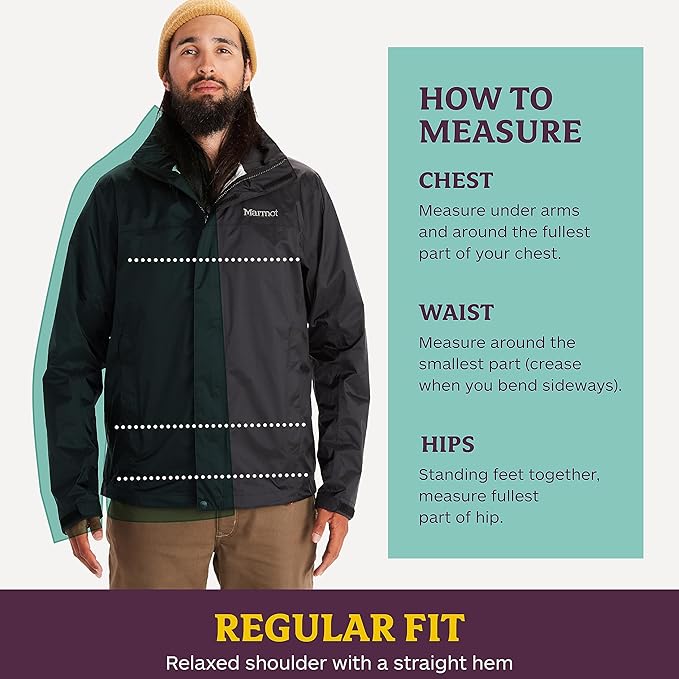 MARMOT Men's Precip Eco Waterproof Rain Jacket - 100% Recycled, Breathable, Lightweight, Packable Raincoat