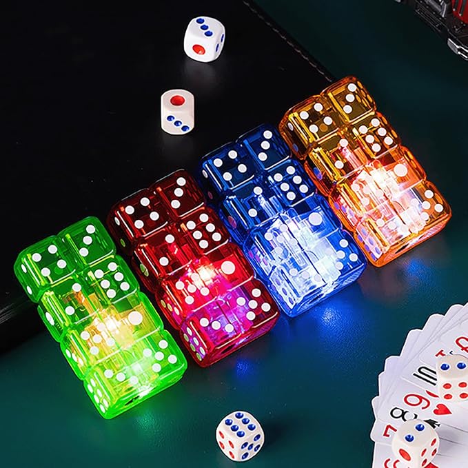 Flashing Dice Shape Lighter, Butane Dice Lighter Refillable Adjustable Windproof Unique Lighters for Men, Fireplace Candle Camping BBQ (Without Butane Gas) (21)