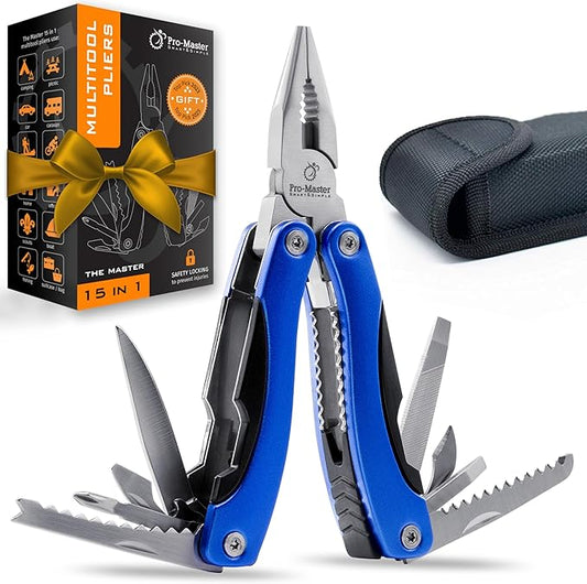 Multi Tool Pocket Knife Set 15 in 1 - The Ultimate Father's Day Gift! Perfect Multitool for Men, Dad, Boyfriend, Scout - Practical, Versatile Multi-tool for Fathers Day, Birthdays and Graduations