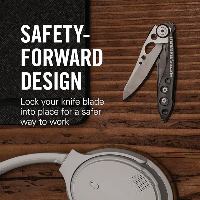 LEATHERMAN, Skeletool KB Pocketknife with Straight Edge, Stainless Steel Blade and Bottle Opener, Verdant Green