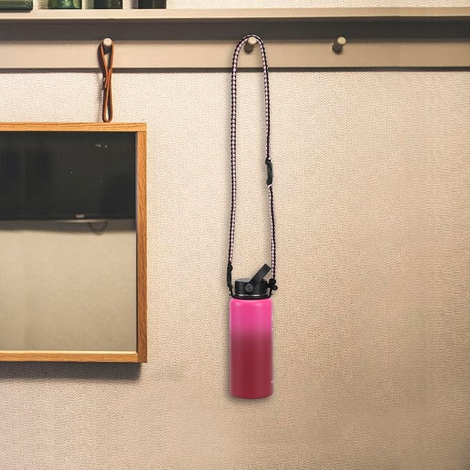 Wongeto Paracord Handle Carrier Holder with Shoulder Strap,Compatible with Hydro Flask Wide Mouth Water Bottles