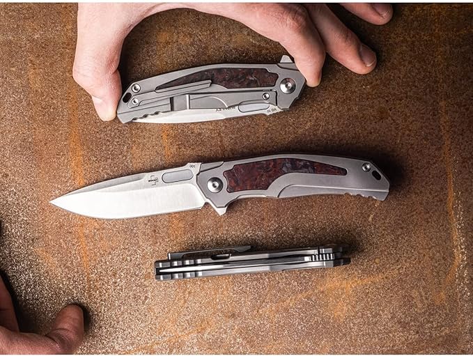 Boker Plus Aphex Mini Manual Pocket Knife Frame Lock and Titanium Scales Inlayed, Designed by Lucas Burnley