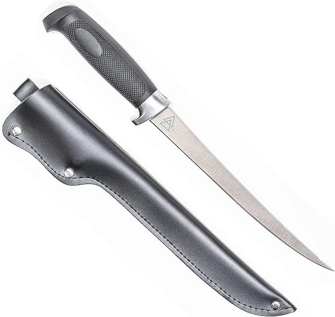 Bushcraft Fillet Knife, 12.25 Inch Fillet Knife for Fish, Fixed Blade Fish Fillet Knife, 440C Hardened Stainless Steel Boning Knife by Kratos - ZF1F