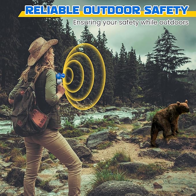 6 Pack 1.4oz Bear Horn Self Defense, Loud Air Horn for Bears, 120dB Heard up to 1/2 Mile Away, Air Horns for Safety for Wild Animals, Bear Alarm Scare Bears, Ideal for Hiking