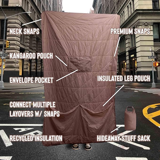 Gravel Layover Blanket | Packable Blanket for Travel, Sporting Events Beach Trips, Concerts, Movie Theaters, Picnics | 66" x 40" (Quartz)