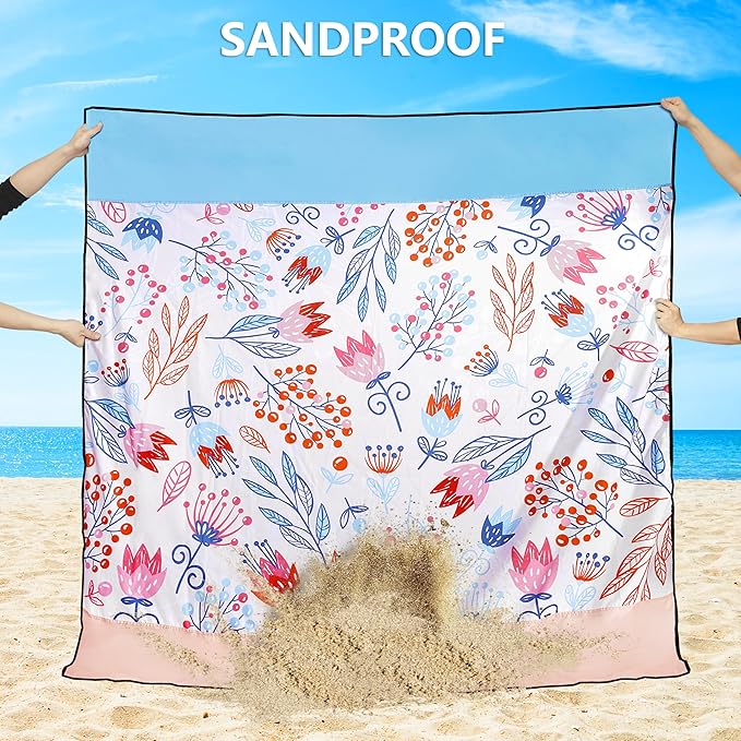 AISPARKY Beach Blanket Waterproof Sandproof Extra Large Beach Mat Quick Drying Outdoor Picnic Durable Portable Blanket for Travel Camping Hiking Beach Festival Picnic