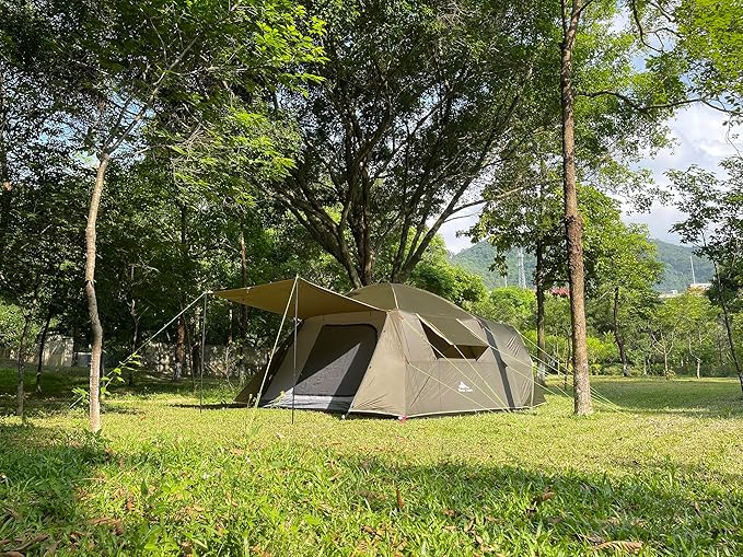 Family Camping Tent - 6-Person Spacious Design, 3000mm Waterproof, Suitable for Road Trips/Backyards/Extended Camping Adventures in All Scenarios