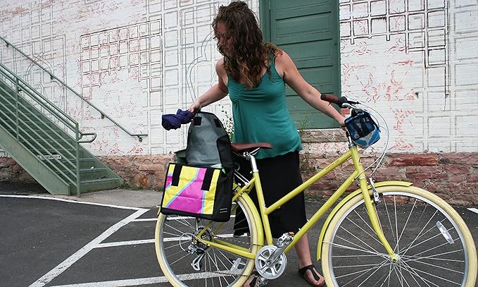 Green Guru Gear Dutchy Bike Bicycle Bike Upcycled Made in USA Pannier Bag (design may vary)