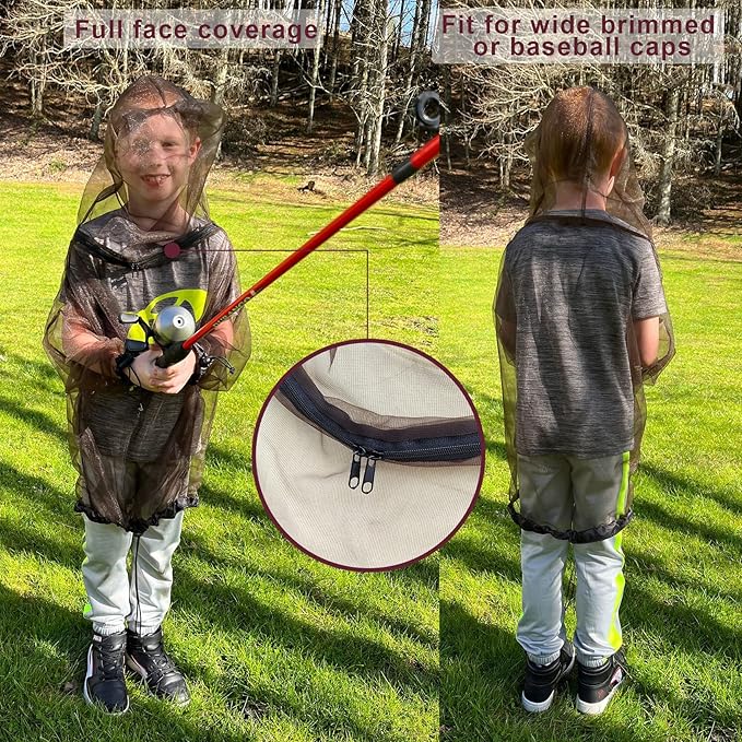Aventik No-See-Um Mesh Youth Mosquito Jacket, Youth Mosquito Pants M&L Super Light, Keep Safe Cool, UV Protection