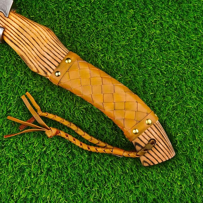 H&A CRAFTS® Viking Axe The Ragnar Lothbrok Real, and Custom Crafted with Leather Sheath Carbon Steel Camping Hatchet Personalized Gifts for Men (Runes Viking Axe)