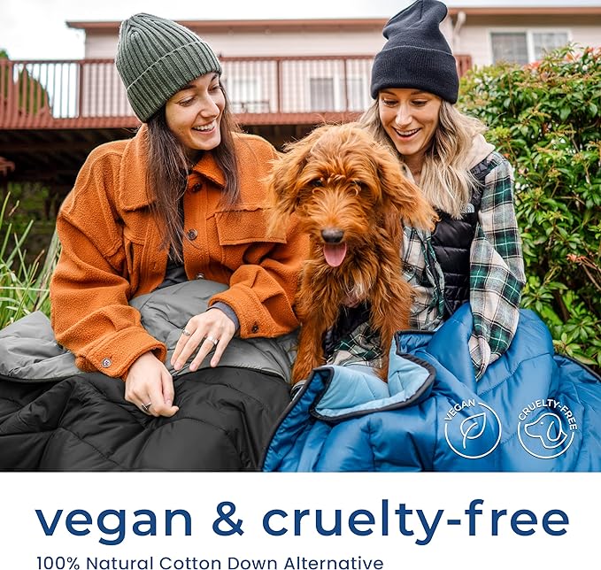 Oceas Outdoor Waterproof Stadium Blanket - Thicker Weather Proof and Windproof Blankets for Camping, Sporting Events, Picnic and Car Use - 100% Waterproof Insulated Blanket and Throws (Puffy, Blue)