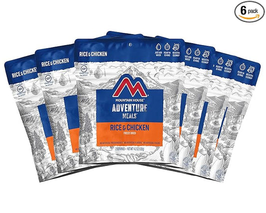 Mountain House Rice & Chicken | Freeze Dried Backpacking & Camping Food |6-Pack | Gluten-Free