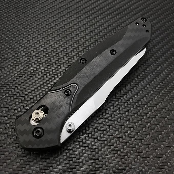 7.8 inch EDC Folding Pocket Knife For Men, 3.3 inch Satin Plain Edge Reverse Tanto Blade , Black Grivory Fiberglass Super Lightweight Handle Axis Lock With Belt Clip, Everyday Carry Thumb Studs Manual Open