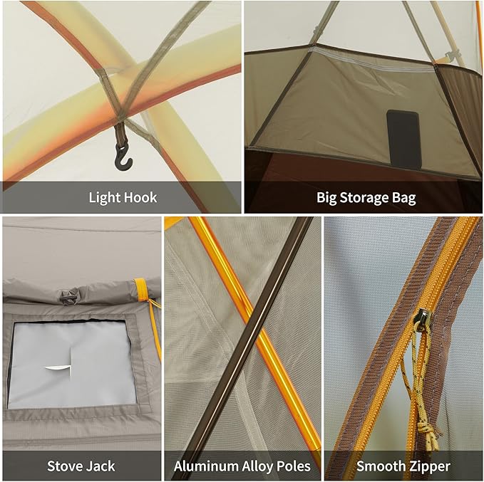Naturehike KOTA 4-6 Person Camping Tent, Double Layer Waterproof 4 Person 6 Person Tents for Camping, Large and Tall Family Tent with Vestibules
