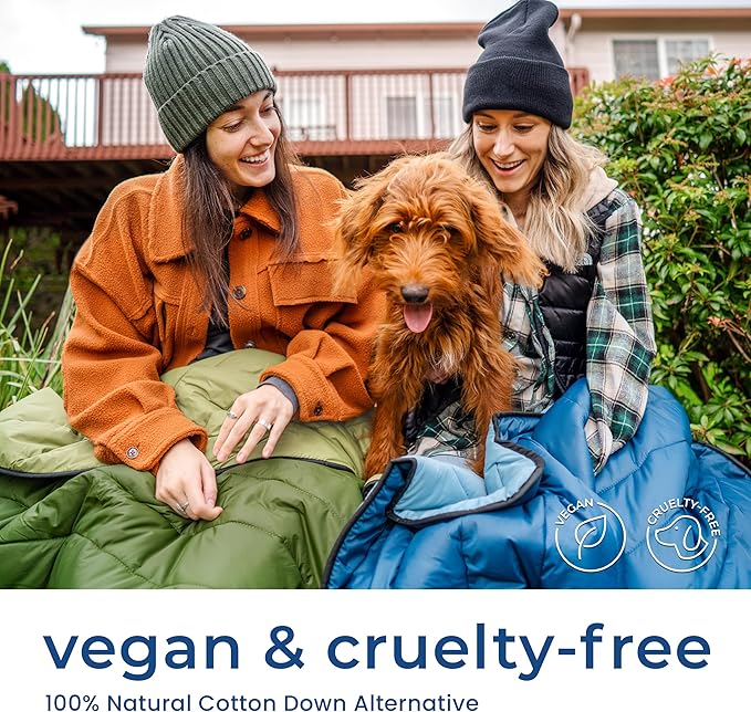 Oceas Outdoor Waterproof Stadium Blanket - Thicker Weather Proof and Windproof Blankets for Camping, Sporting Events, Picnic and Car Use - 100% Waterproof Insulated Blanket and Throws (Puffy, Green)