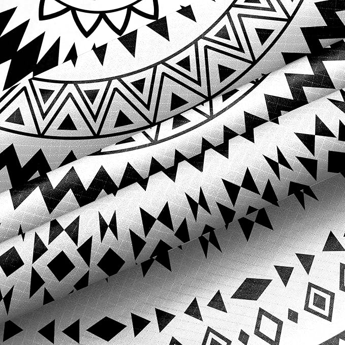 Waterproof Sandproof Beach Blanket, 78"" x 86"" Large Beach Mat for 2-4 Adults, Lightweight Compact Polyester Picnic Blanket for Outdoor, Travel, Camping, Hiking, Beach Essentials, Black Mandala