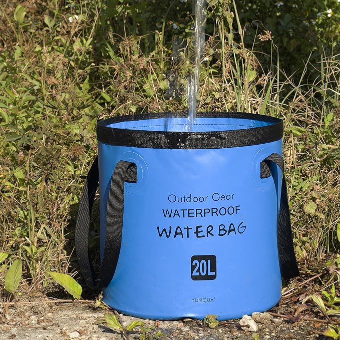Collapsible Bucket 5 Gallon, Multifunctional Portable Folding Bucket Water Container Wash Basin for Camping Fishing Hiking Traveling Backpacking Outdoor Survival Gardening Car Washing