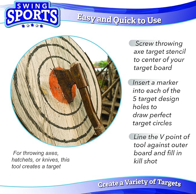 Axe Target Template Stencil - Throwing Knives and Axe Throwing Targets Template Tool for Axe Throwing Game