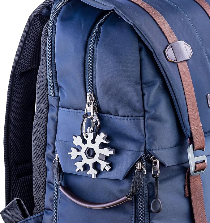 Snowflake Multitool 2PCS 18-in-1 Stainless Steel Snowflake Multi Tool Keychain Tool Gadgets for Outdoor Travel Camping Daily Mens Gifts