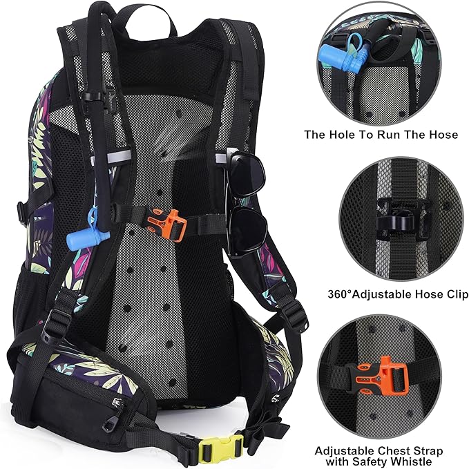 Hydration Backpack with 2L Water Bladder, Water Backpack, Insulated Hiking Backpack for Hiking Cycling Climbing Skiing