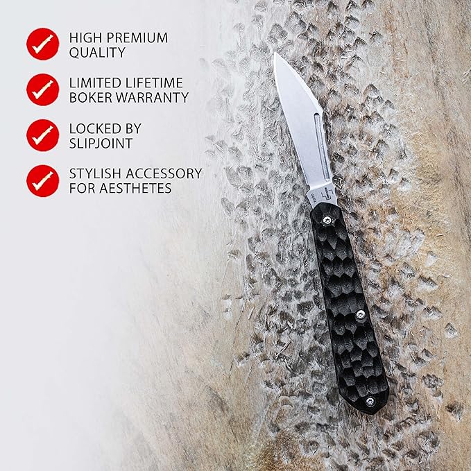 Boker Plus Koteyka - two-handed pocket knife with G10 handle scales - outdoor folding knife with D2 blade - 2-hand knife