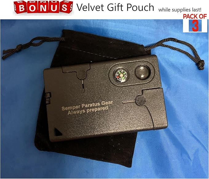 Gear Gifts for men MultiTools - 10 in 1 Credit Card Pocket Multi Tool for everyday use - Home, Work or Outdoors - Group, Team, Employee appreciation gifts (3 Pack)