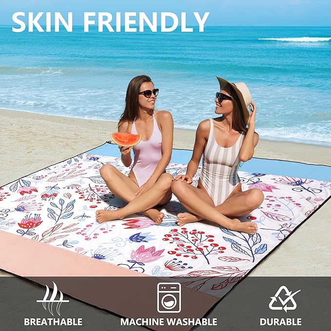 AISPARKY Beach Blanket Waterproof Sandproof Extra Large Beach Mat Quick Drying Outdoor Picnic Durable Portable Blanket for Travel Camping Hiking Beach Festival Picnic