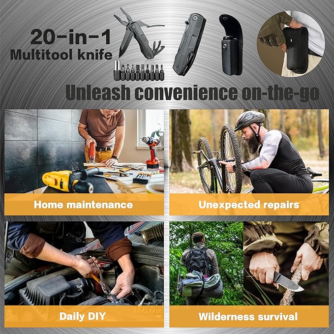 Folding multitool knife-Multipurpose outdoor pocket pliers multitool-Fishing multitool-Tactical,Outdoor,Camping,Hunting Multitool knife-Gift for Father, Grandfather,Husband, Boyfriend,Uncle