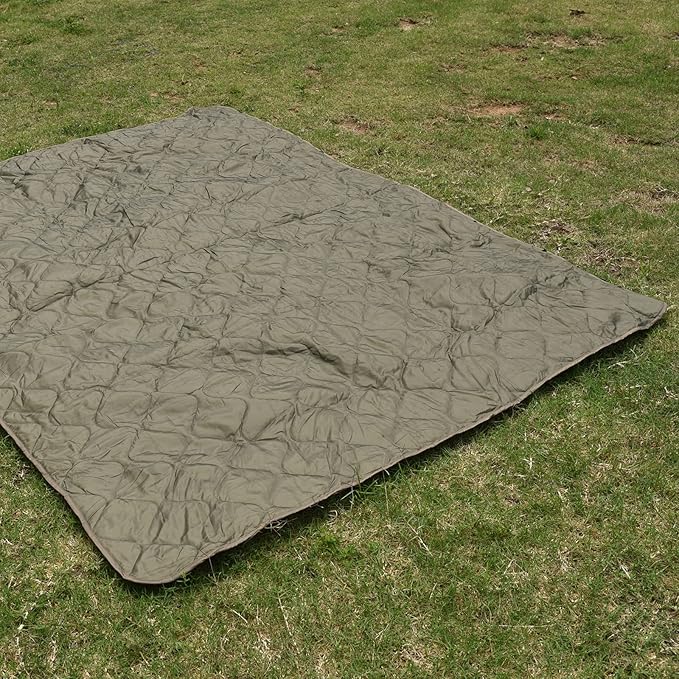 Military Poncho Liner 55”x 79” Camping Blanket Woobie Compact Waterproof for Travel Stadium Outdoor Camping
