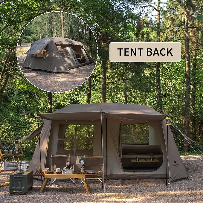 Naturehike Village Camping Tent,4/6/8 Person Tents for Camping, 60S Easy Setup Instant Tent for Family Camping, Car Camping