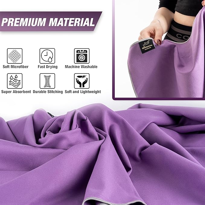 Microfiber Gym & Travel Towel Set of 2 Size in 1 Pack (XL + S) - Camping Towel - Sports & Beach & Yoga Towel- Quick Dry Towel - Super Absorbent