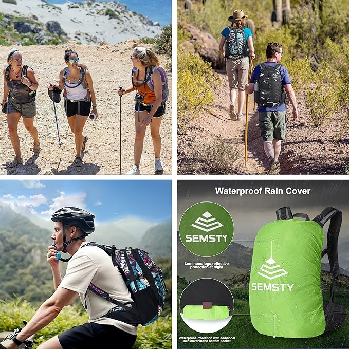 Hydration Backpack with 2L Water Bladder, Water Backpack, Insulated Hiking Backpack for Hiking Cycling Climbing Skiing