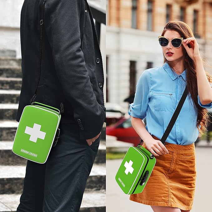 GREEN CROSS Smell Proof Bag Stash Box Medicine Bag Stash Bag 9x6x5 (Green Nylon)