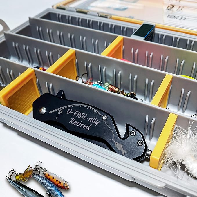 Retirement Gifts for Men who love Fishing - Engraved Pocket Knife for a Fisherman - Ofishally Retired - Funny Retirement Gifts Idea for a Fisherman - Happy Retirement 2023 (O-FISH-ally Retired)