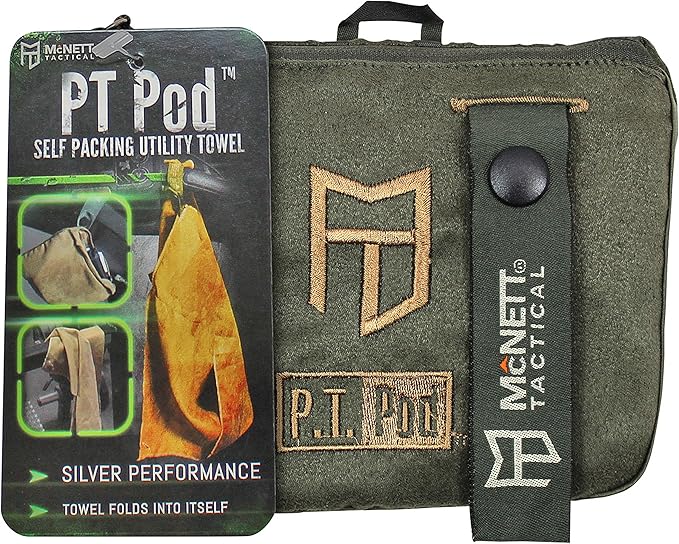 GEAR AID McNett Tactical PT Pod Microfiber Towel for Workouts and Fitness, 20" x 32", OD Green