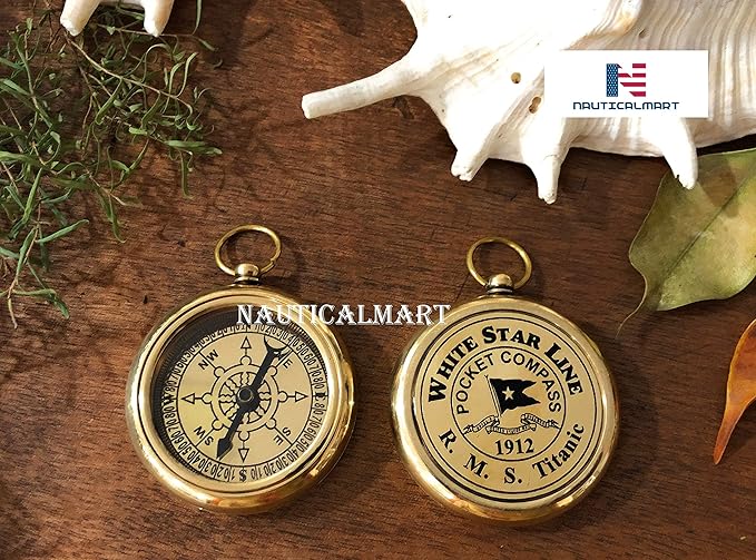 Brass Compass RMS Titanic 1912 Brass Pocket Gift Beautiful Working Model