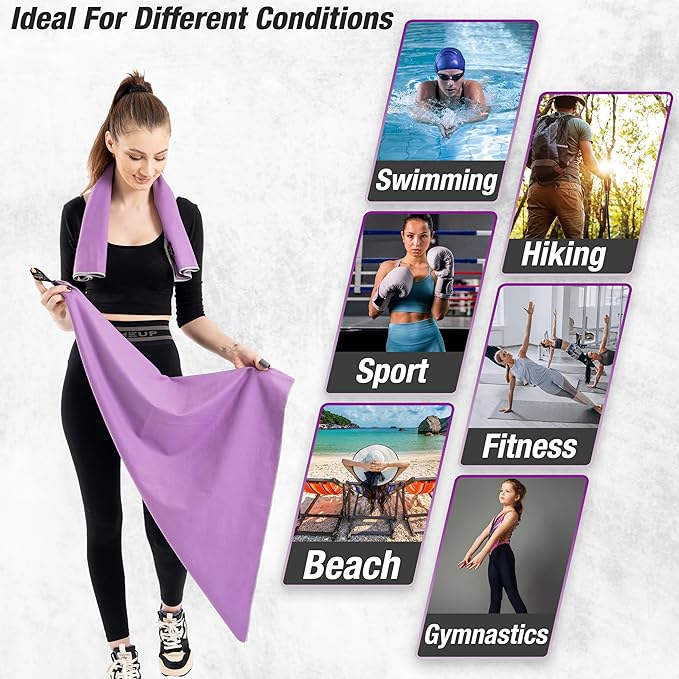 Microfiber Gym & Travel Towel Set of 2 Size in 1 Pack (XL + S) - Camping Towel - Sports & Beach & Yoga Towel- Quick Dry Towel - Super Absorbent