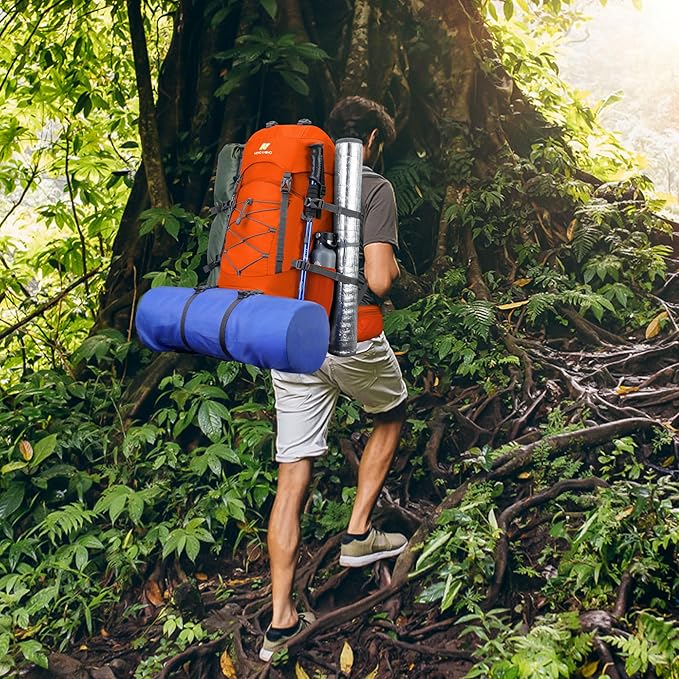 N NEVO RHINO Waterproof Hiking Backpack 50L/60L, Camping Backpack with Rain Cover, Hiking Travel Mountaineering Backpack
