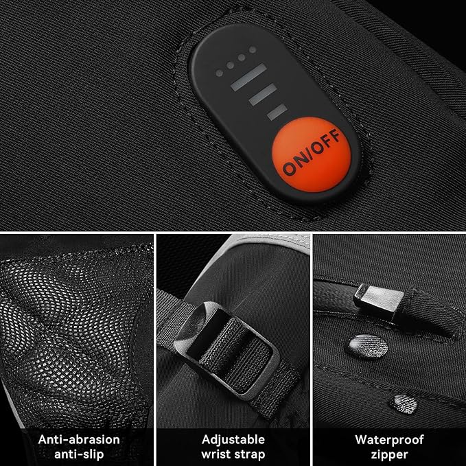 Heated Mittens Gloves for Women Men 7.4V 22.2WH Electric Rechargeable Waterproof Ski Gloves for Winter Work Skiing Snowboarding Hiking Fishing Camping