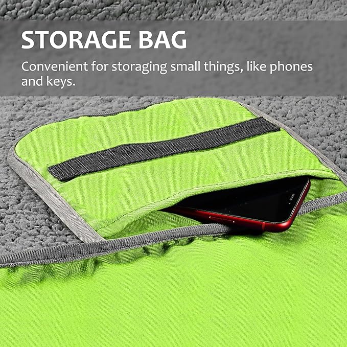 Tirrinia Outdoors Waterproof Throw Blanket, 51”x 59” Sherpa Fleece Stadium Windproof Mat for Boat, Traveling, Camping, Hiking, Football - Machine Washable, Yellow Grey